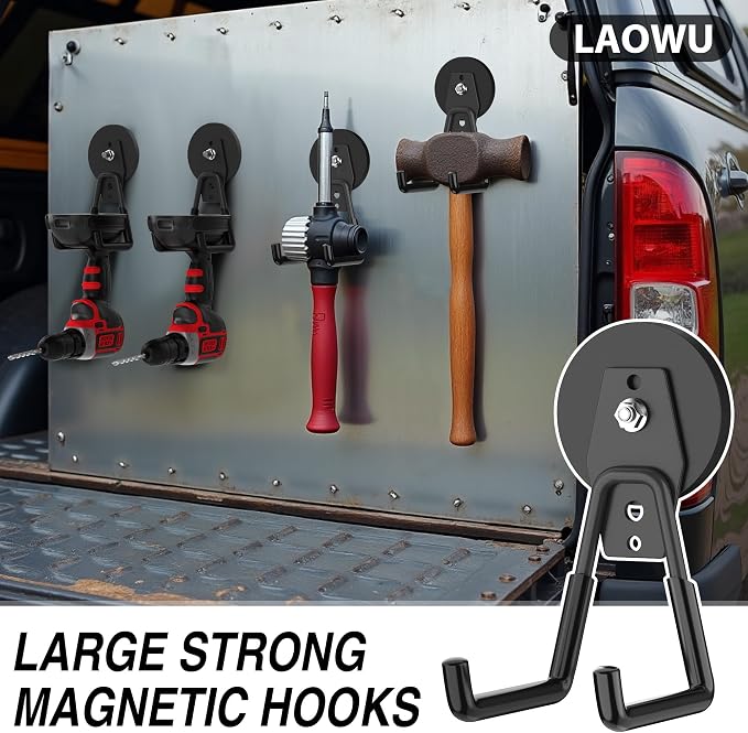 6 Pack Heavy Duty Storage Magnetic Utility Hooks Large Garage Strong Extra - Image 5