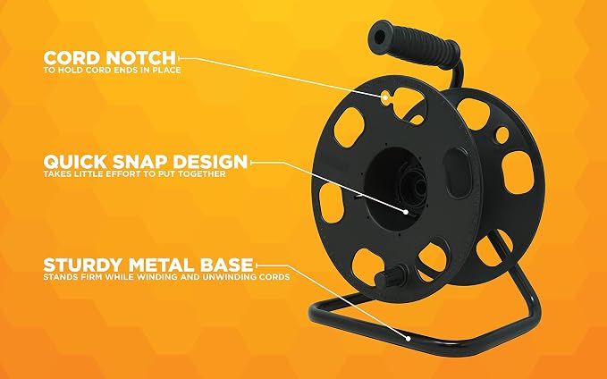 Woods Heavy Duty Metal Extension Cord Reel Stand, Holds up to 100 Ft 14/3 Cords - Image 3