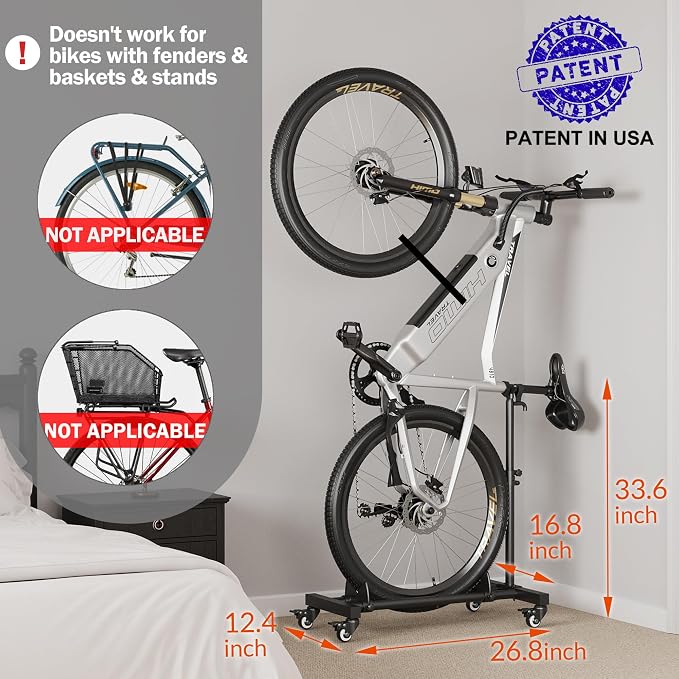Vertical Bike Stand, Freestanding Indoor Bike Storage Rack Upright Bicycle - Image 3