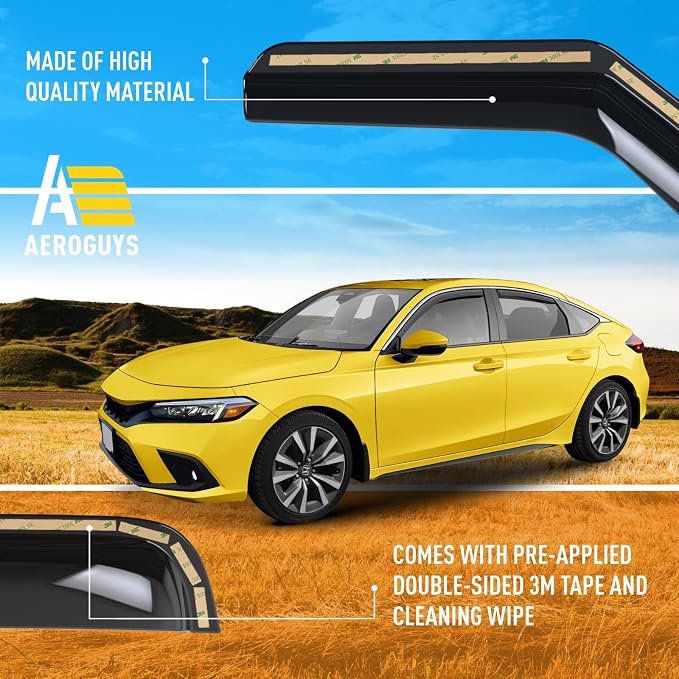Extra Durable Window Deflectors in-Channel Window Visors Rain Guards Fit - Image 6