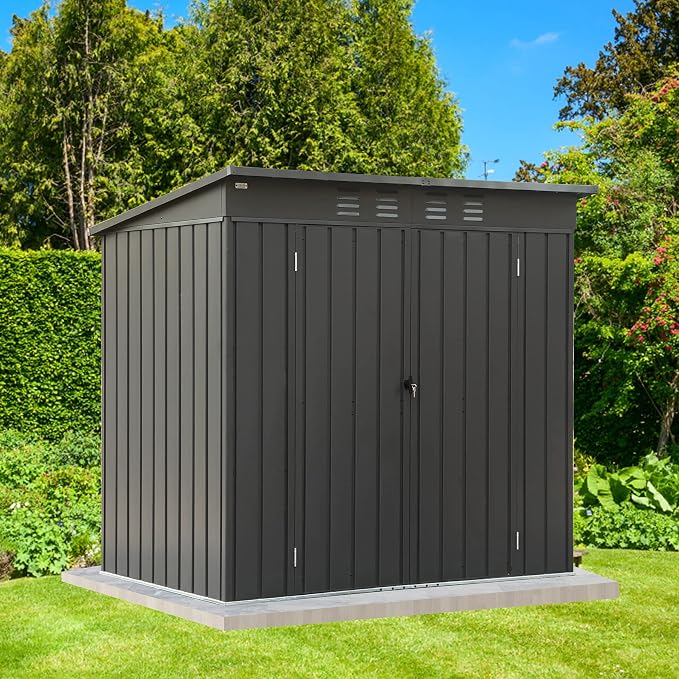 Domi Outdoor Storage Shed 6' x 4', Metal Waterproof Tool Shed Utility Storage - Image 8