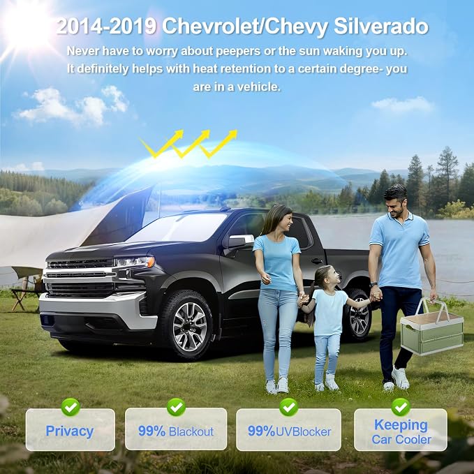 5pcs Car Window Shades for Chevrolet Silverado 2500 4WD LTZ 2020-2025 - Image 2