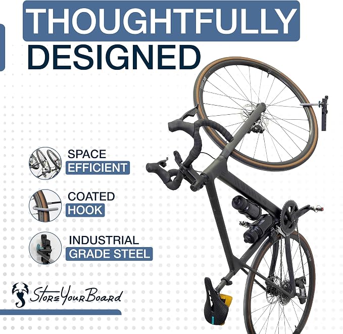 WheelRest Bike Hook, No-Lift Garage Wall Mount, Vertical Bicycle Storage Rack - Image 4