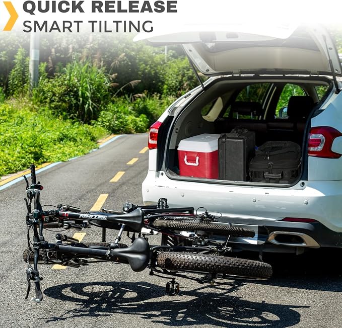 2 Bike Rack Hitch Mount, 200 lbs Electric Bicycle Carrier Rack Platform Style - Image 5