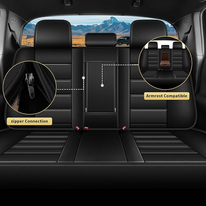 AOMSAZTO Ford Ranger Seat Covers: Full Set Custom Fit 2019 2020 2021 2022 2023 - Image 2