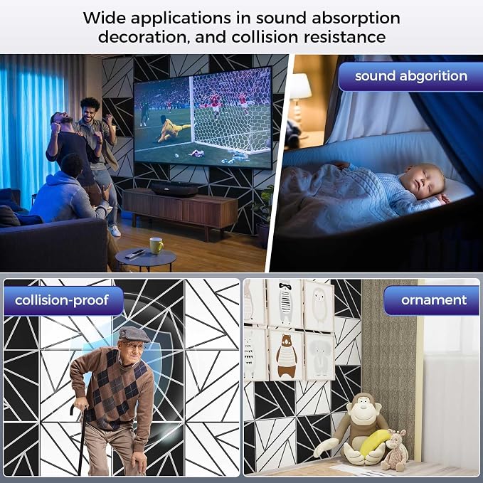 8 Pack 2-Layer Large Soundproof Wall Panels, 15.7 x 15.7 x 0.43 in Sound Proof - Image 6