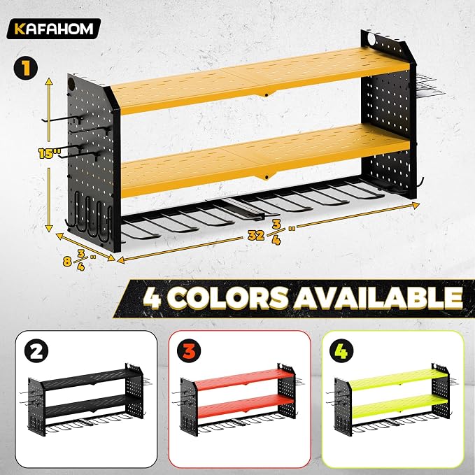 KAFAHOM Power Tool Organizer, Large 8 Drill Holder Wall Mount - Image 6