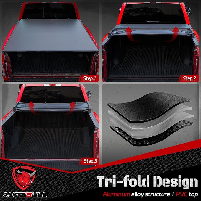 Soft Tri Fold Tonneau Cover Compatible - Image 3