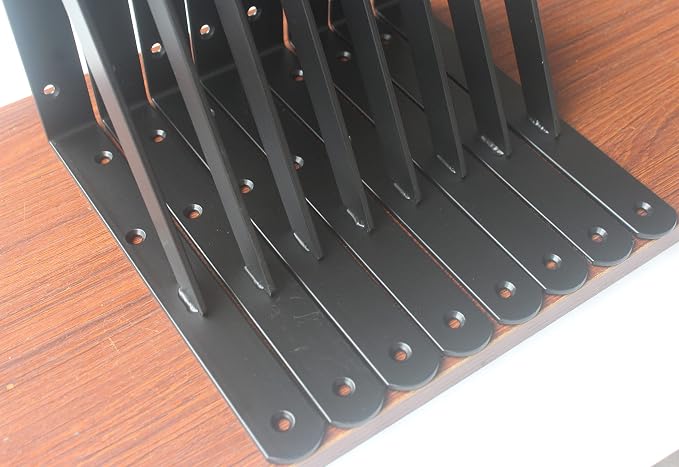 24 Pack L12 x H 8" Black Heavy Duty Shelf Brackets - Image 5