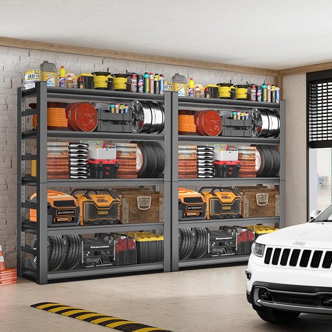 47.2" W Garage Shelving Heavy Duty Storage Shelves 5 Tier Adjustable Heavy Duty - Image 2