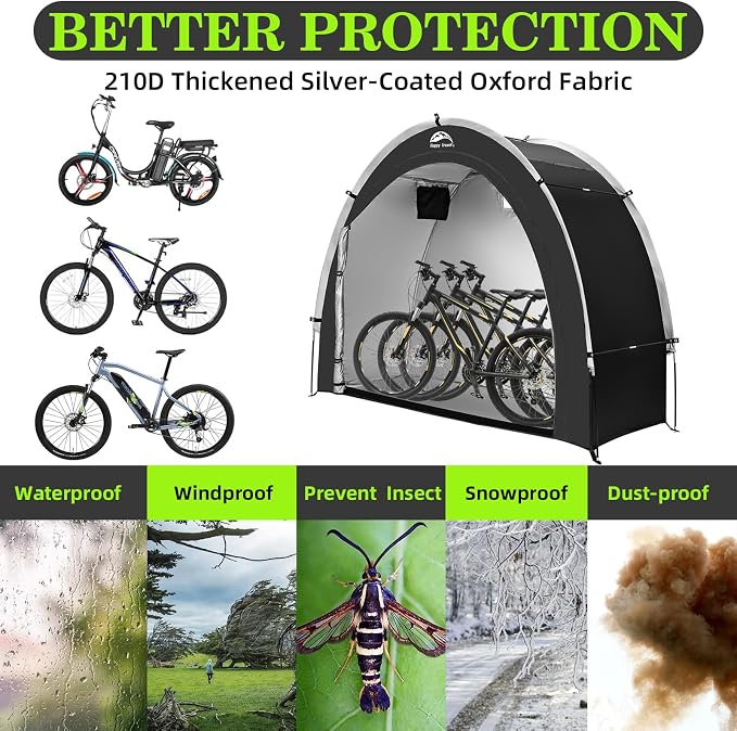 Happy Travel Bike Storage Tent Shed, Outdoor Waterproof Bicycle Covers Shelter - Image 3
