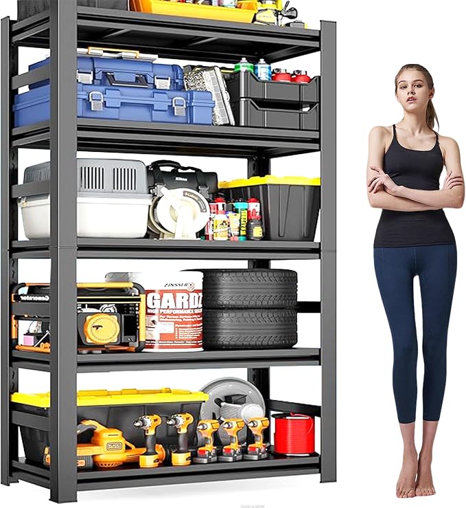47" W Garage Shelving 3800Lbs Storage Shelves Heavy Duty 5 Tier Adjustable by KILISTEELS