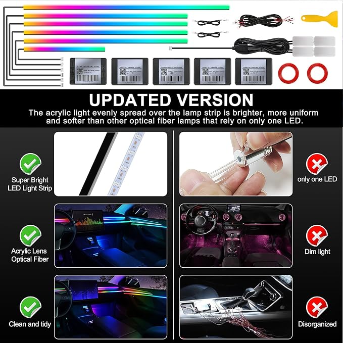 Dream+Color Acrylic Interior Car LED Strip Light - Image 5