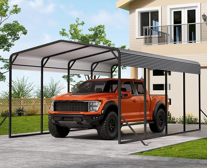 Carport 12x20 FT Heavy Duty Metal Carport, Outdoor Metal Canopy by Lyromix