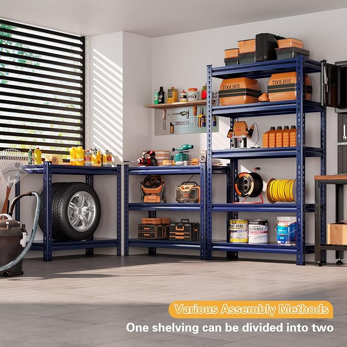 REIBII Garage Shelving 2000 LBS Storage Shelves Heavy Duty Metal Shelving Unit - Image 7