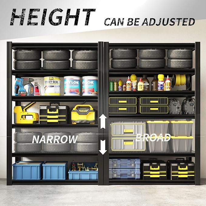 82" H Heavy Duty Garage Shelving 3000LBS Storage Shelves Adjustable 6 Tier - Image 4