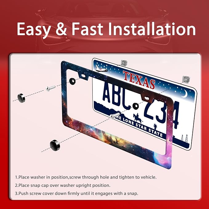 Beautiful Galaxy License Plate Frame Funny Universe License Plate Frames - Image 3