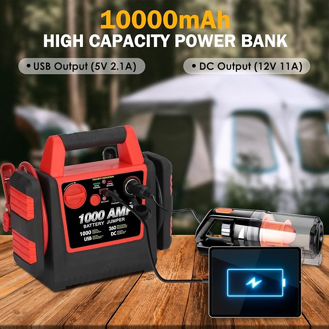 Car Battery Jump Starter-1000Amp 12V Lead-Acid Battery Jump Box - Image 4