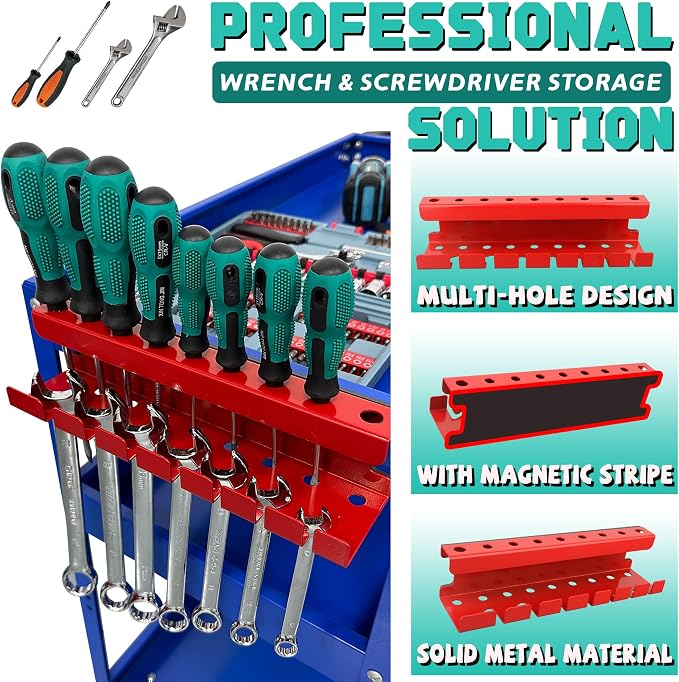 ULIBERMAGNET Magnetic Wrench Holder, Heavy Duty Red Magnetic Screwdriver Holder - Image 5