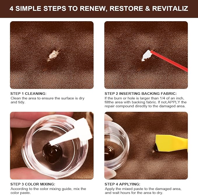 STARTSO WORLD Brown Leather & Vinyl Repair Kit - Image 4
