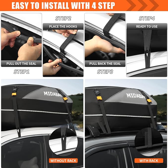 MIDABAO Waterproof Duty Car Roof Top Carrier-Car Cargo Roof Bag Car Roof Top - Image 4
