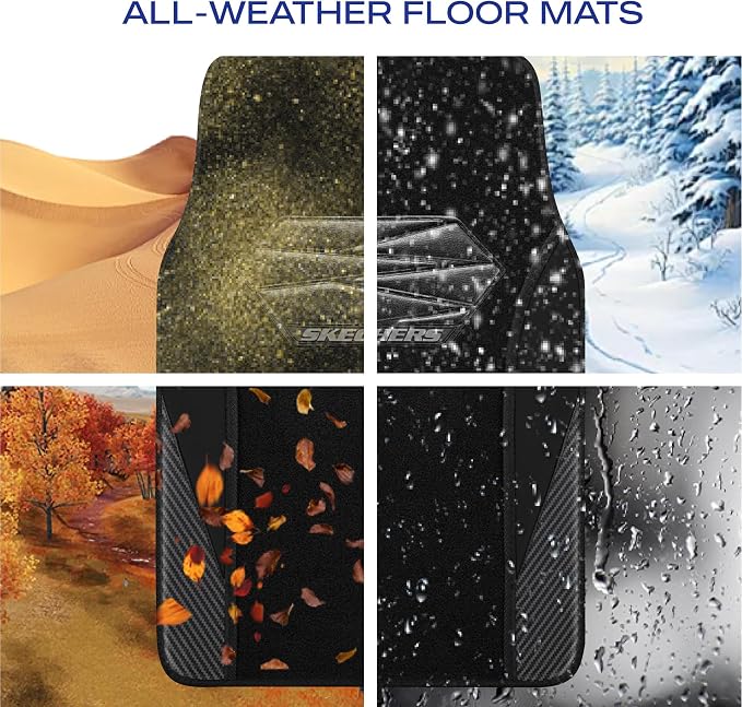 Skechers Car Floor Mats, Waterproof Universal Fit Car Mats, Faux Leather Car - Image 7