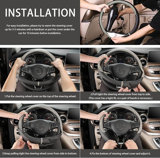 COFIT Breathable Car Steering Wheel Cover 16 inch Auto Universal Leather Wrap - Image 6