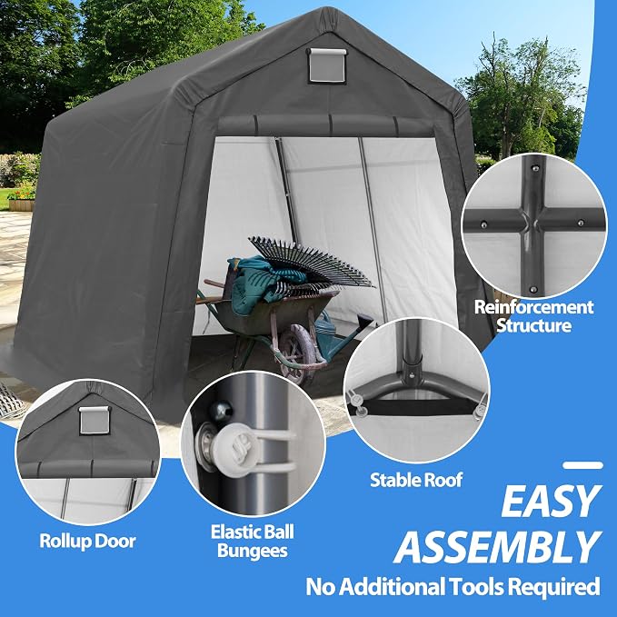 10' x 10' Outdoor Storage Shelter Shed, Portable Storage Shed Heavy Duty - Image 3