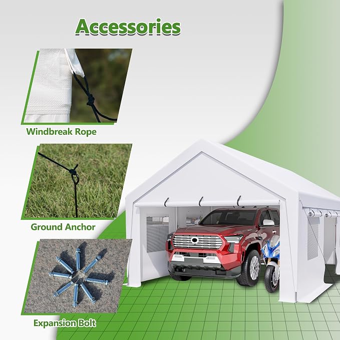 13x20 ft Heavy Duty Carport - Image 8