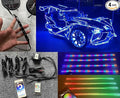 Black Out Full Tinted Smoked LEDs 4PCS 6.5FT 2Meters 78" RGB Dream Color by FijvknxyLights