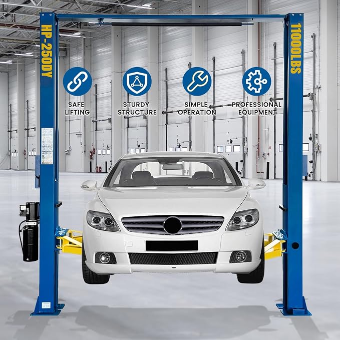 110V Two Post Car Lift 11, 000 LBS Single-Sided Unlocking Overhead Heavy Duty 2 - Image 3