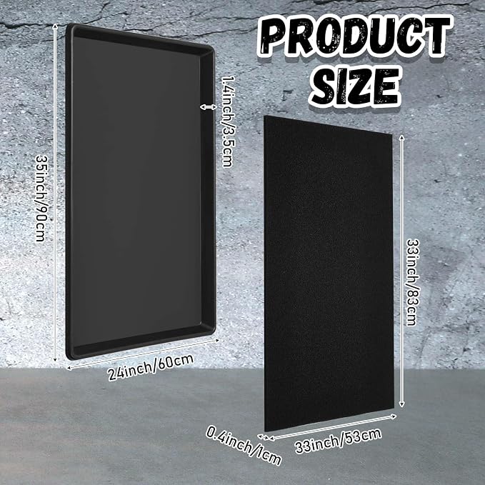 Uiifan 2 Sets 35 x 24 x 1.4 Inch Oil Drain Drip Pan - Image 2