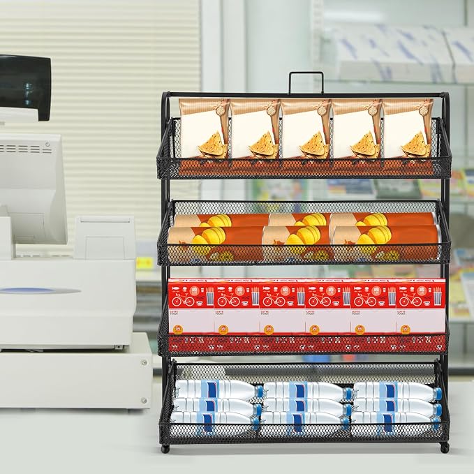 Retail Display Rack 4-Tier Market Merchandise Display Shelf Tabletop Fruit - Image 5