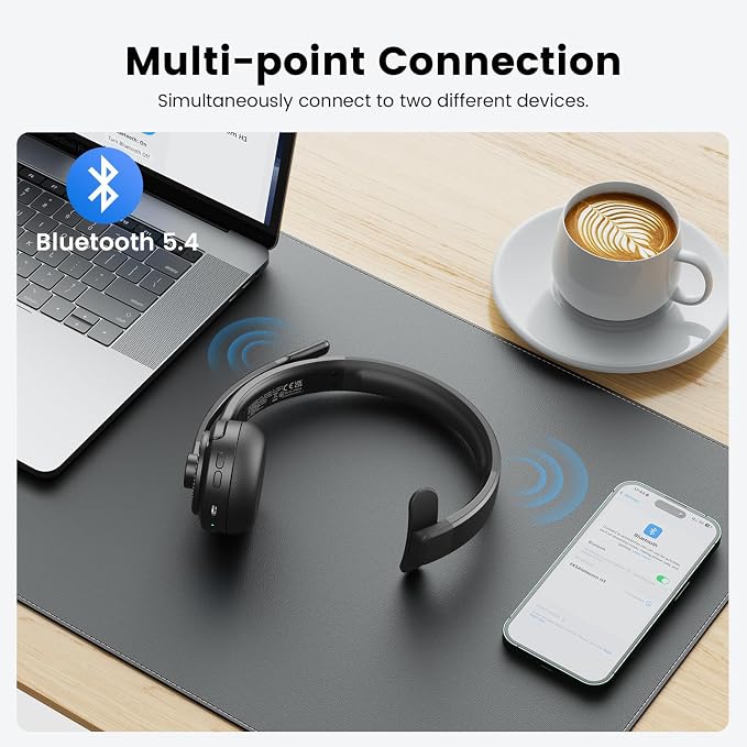 EKSA H3 Trucker Bluetooth Headset V5.4, Wireless Headphones - Image 4
