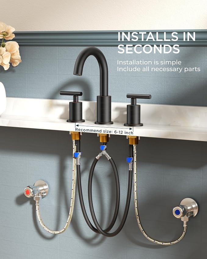 FORIOUS Oil Rubbed Bronze Bathroom Faucet 3 Hole, 8 Inch Widespread Bathroom - Image 8