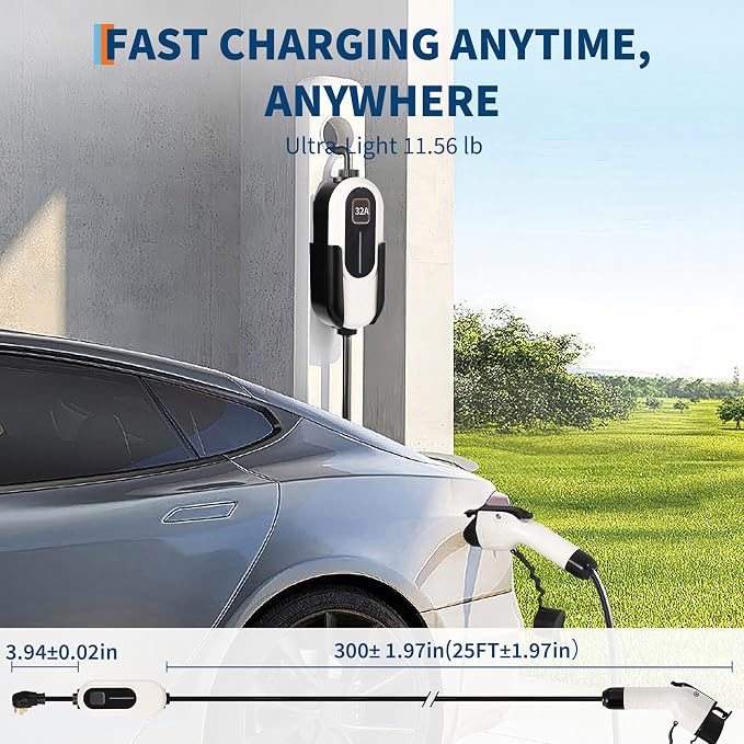 Level 2 EV Charger, 32A 240V Voltage, NEMA 14-50 Plug, 25ft Cable, Adjustable - Image 6