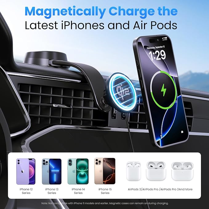 Qi2-Certified 15W Wireless Car Charger Mount - Image 5
