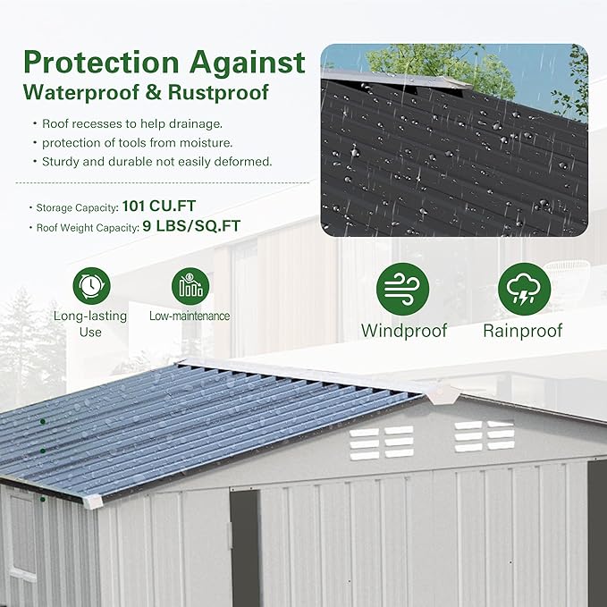 ARMSET 6x3.5 FT Metal Outdoor Storage Shed - Image 5
