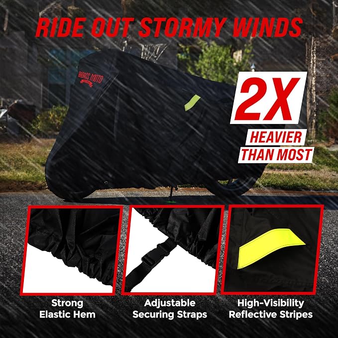 Badass Moto Ultimate Motorcycle Cover Waterproof Outdoor Heavy Duty Fits Harley - Image 4