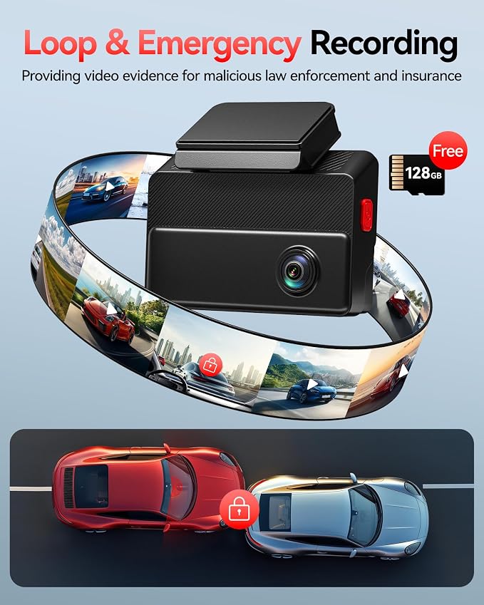 REDTIGER 530° Dash Cam 3 Channel, 2.5K+2.5K+1080P Triple Car Camera - Image 4
