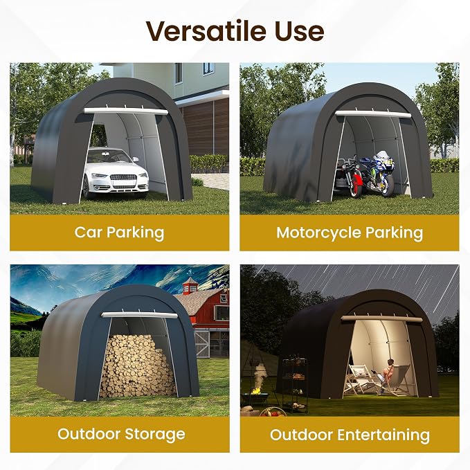 Kiss the Water Carport, Round Portable Garage, Steel Heavy Duty Carport - Image 2