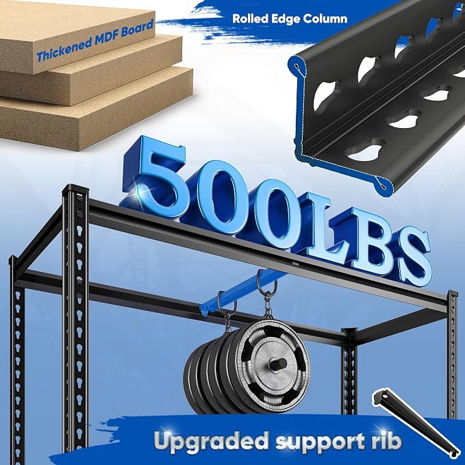 84" H Garage Shelving, 6 Tier Storage Shelves Load 3000 lbs, Adjustable Garage - Image 6