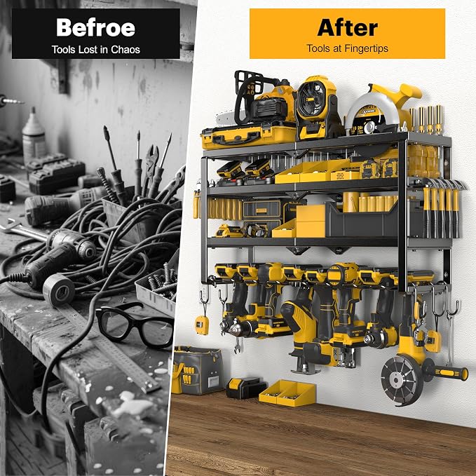 Large Power Tool Organizer Wall Mount, Maximum 420lbs Load Capacity, 4 Layers - Image 6