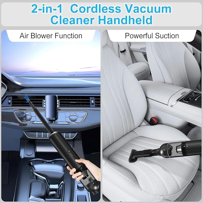 Handheld Vacuum Cordless, 16000pa Car Vacuum Cleaner High Power, 2 Speed Modes - Image 2