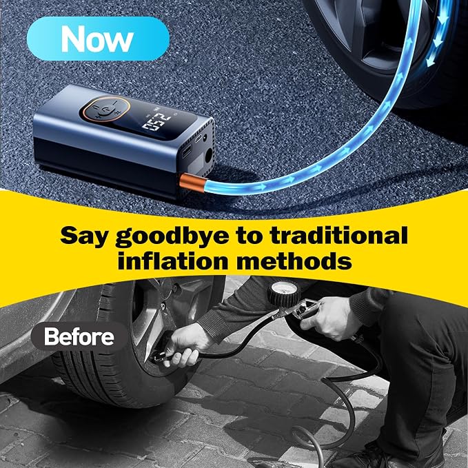 X9 Pro Portable Tire Inflator 1Min2X Faster 150PSI Air Compressor, 25000mAh - Image 2