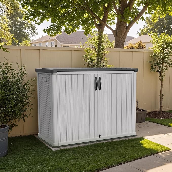 Patiowell 26 Cu.ft Plastic Outdoor Storage Shed w/o Shelf, Lockable Waterproof - Image 2