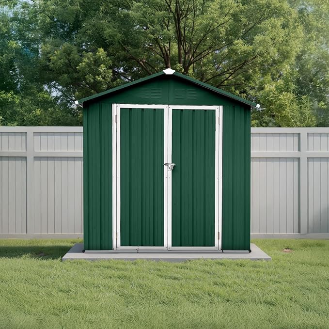 6' x 4' Outdoor Storage Shed, Sturdy Metal Building w/Lockable Doors by Unknown