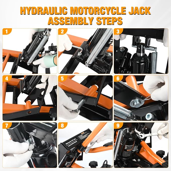 Nilight Motorcycle Lift Jack 1500 LBS Hydraulic Lifts ATV Scissor Jacks - Image 9
