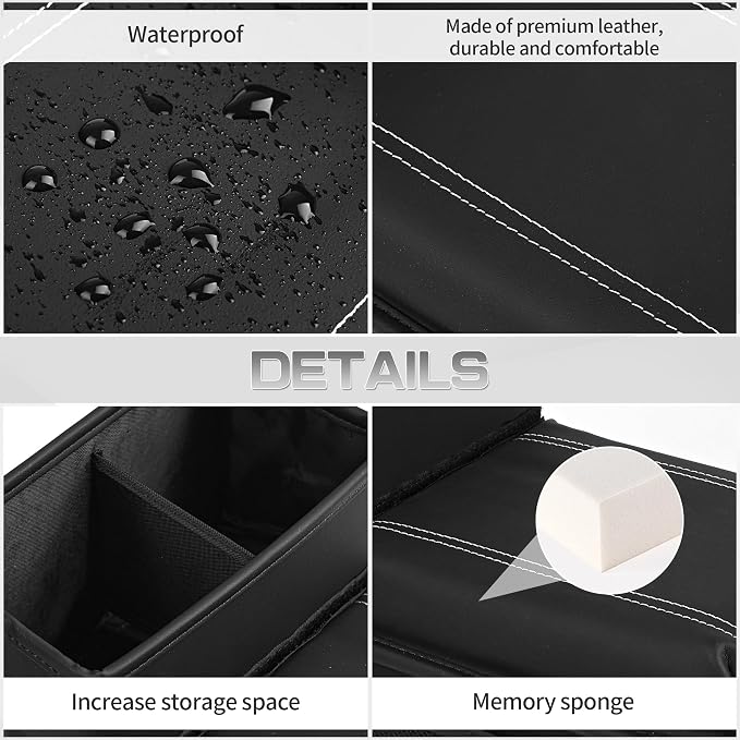 JEYODA Upgraded Car Armrest Cover, Premium Leather Car Armrest Cover Cushion - Image 2