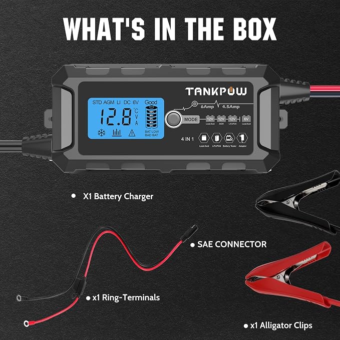 6-Amp Automotive Battery Charger, 6V and 12V Smart Car Battery Charger - Image 7